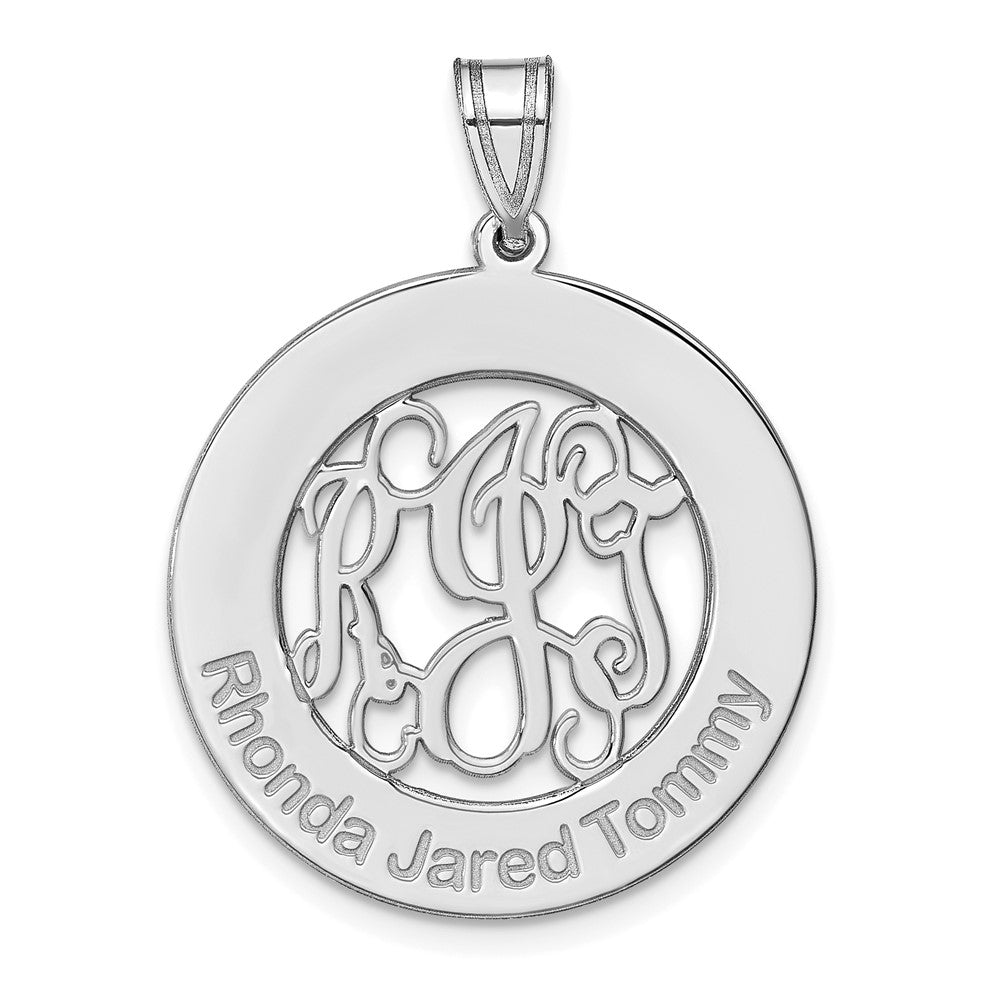Sterlingsilber Silber/rhodiniert Rund Familie Monogramm Anhänger