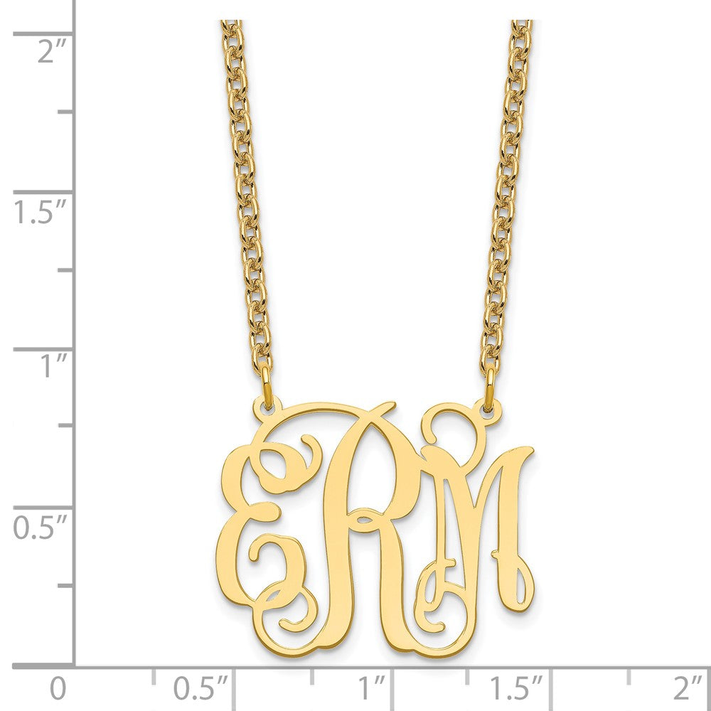 Vergoldet Sterlingsilber /gold Mittel Monogramm Halskette