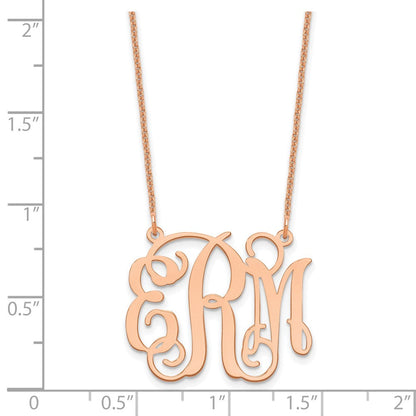 14K Roségold Mittel Monogramm Halskette