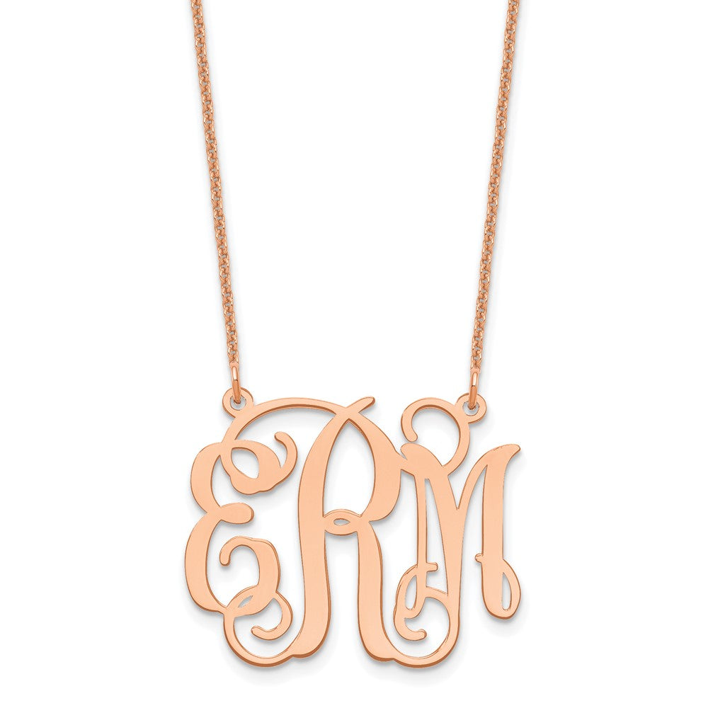 14K Roségold Mittel Monogramm Halskette