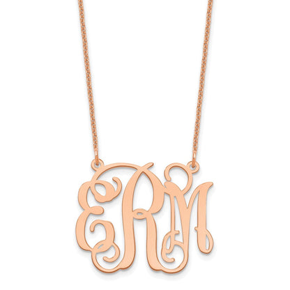 14K Roségold Mittel Monogramm Halskette
