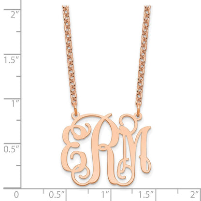 Roségoldbeschichtet Sterlingsilber /rose Mittel Monogramm Halskette