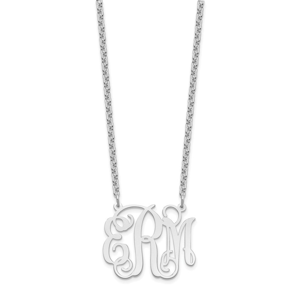 Sterlingsilber Silber/rhodiniert Mittel Monogramm Halskette