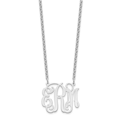 Sterlingsilber Silber/rhodiniert Mittel Monogramm Halskette