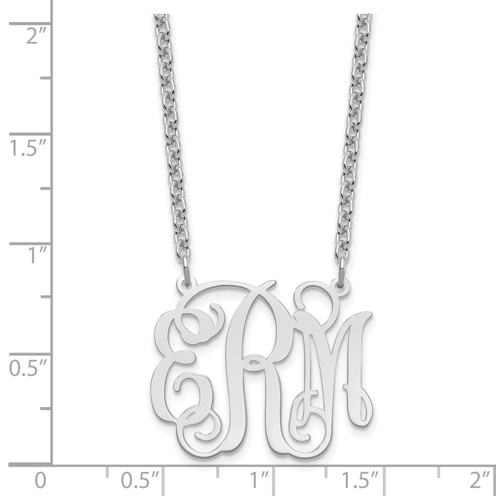 Sterlingsilber Silber/rhodiniert Mittel Monogramm Halskette