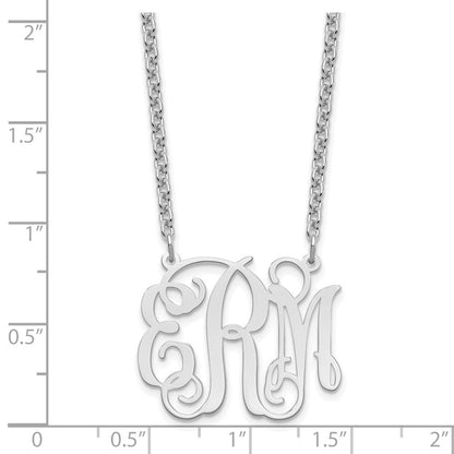 Sterlingsilber Silber/rhodiniert Mittel Monogramm Halskette