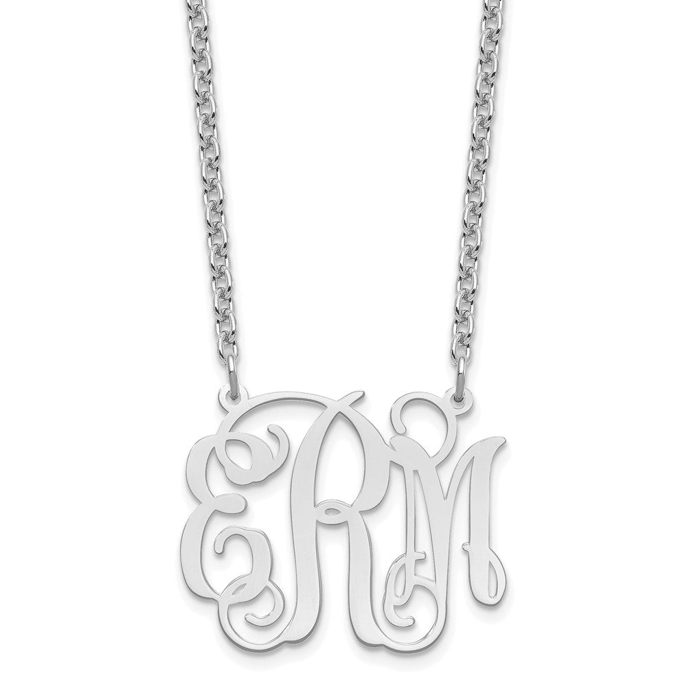 Sterlingsilber Silber/rhodiniert Mittel Monogramm Halskette