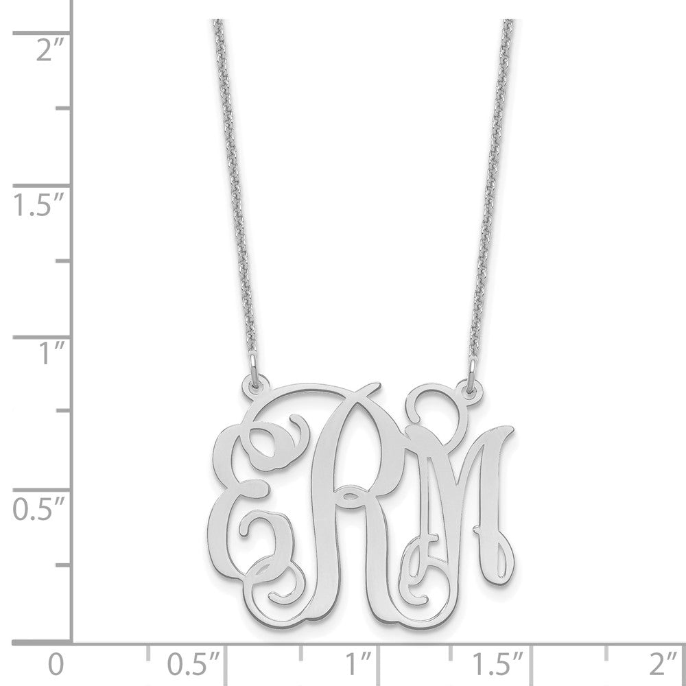14K Weißgold Mittel Monogramm Halskette