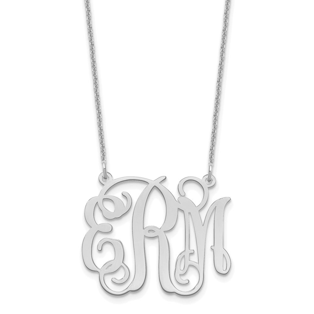 14K Weißgold Mittel Monogramm Halskette