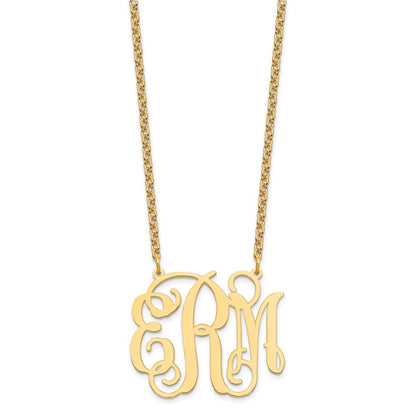 Vergoldet Sterlingsilber /gold Groß Monogramm Halskette