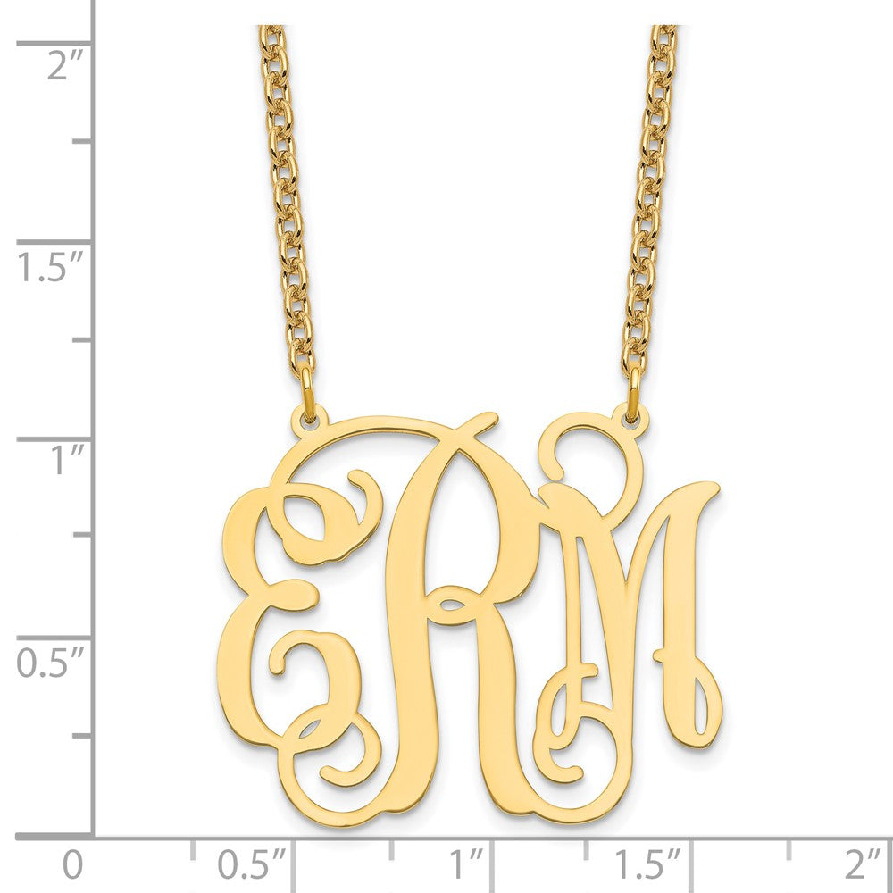 Vergoldet Sterlingsilber /gold Groß Monogramm Halskette