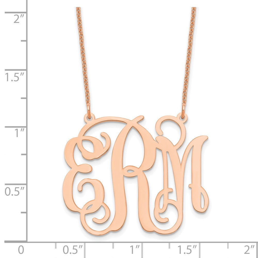 14K Roségold Groß Monogramm Halskette