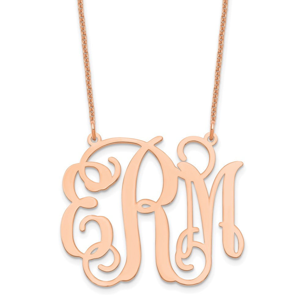 14K Roségold Groß Monogramm Halskette