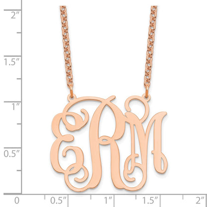 Roségoldbeschichtet Sterlingsilber /rose Groß Monogramm Halskette