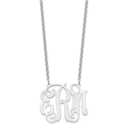 Sterlingsilber Silber/rhodiniert Groß Monogramm Halskette