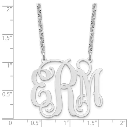 Sterlingsilber Silber/rhodiniert Groß Monogramm Halskette