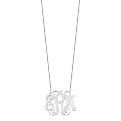 14K Weißgold Groß Monogramm Halskette