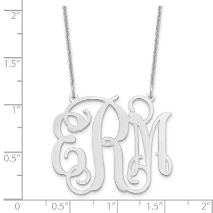 14K Weißgold Groß Monogramm Halskette