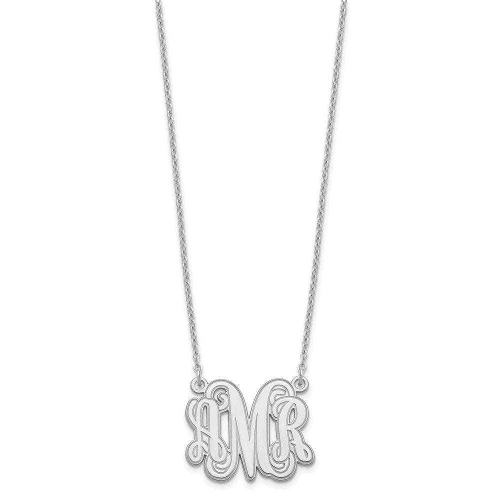 Sterlingsilber Silber/rhodiniert Geätzt Monogramm Halskette