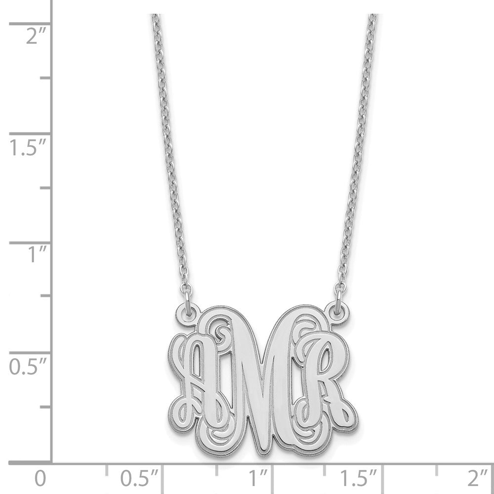 Sterlingsilber Silber/rhodiniert Geätzt Monogramm Halskette