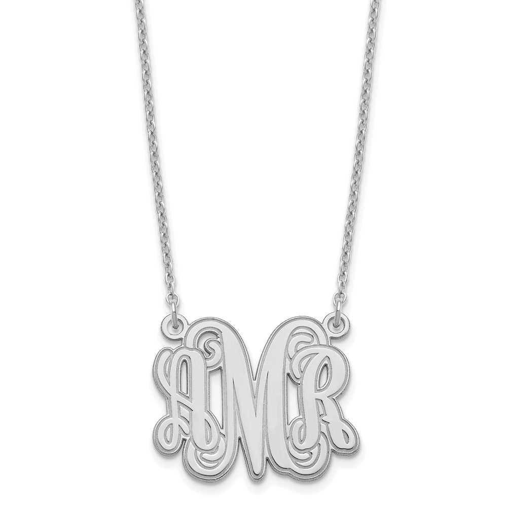 Sterlingsilber Silber/rhodiniert Geätzt Monogramm Halskette
