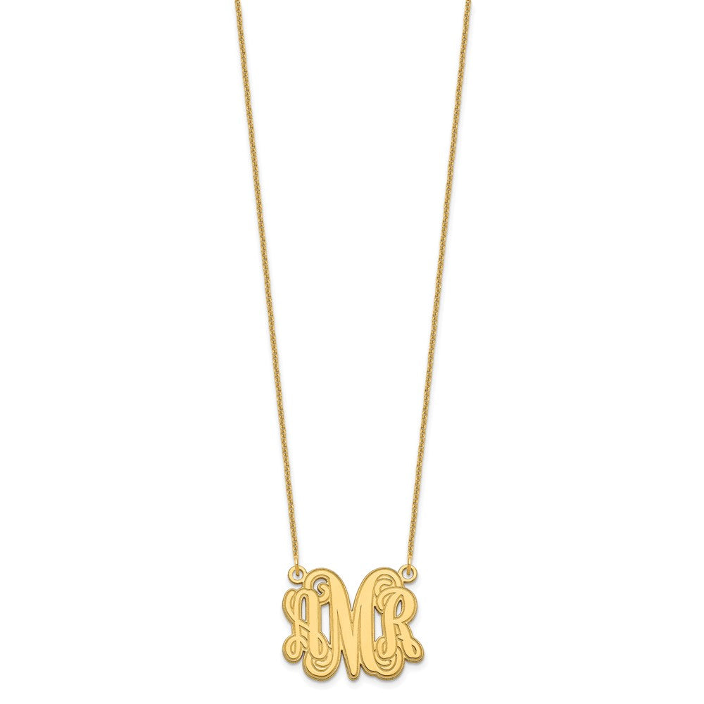 14K Gelbgold Geätzt Monogramm Halskette