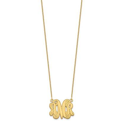14K Gelbgold Geätzt Monogramm Halskette