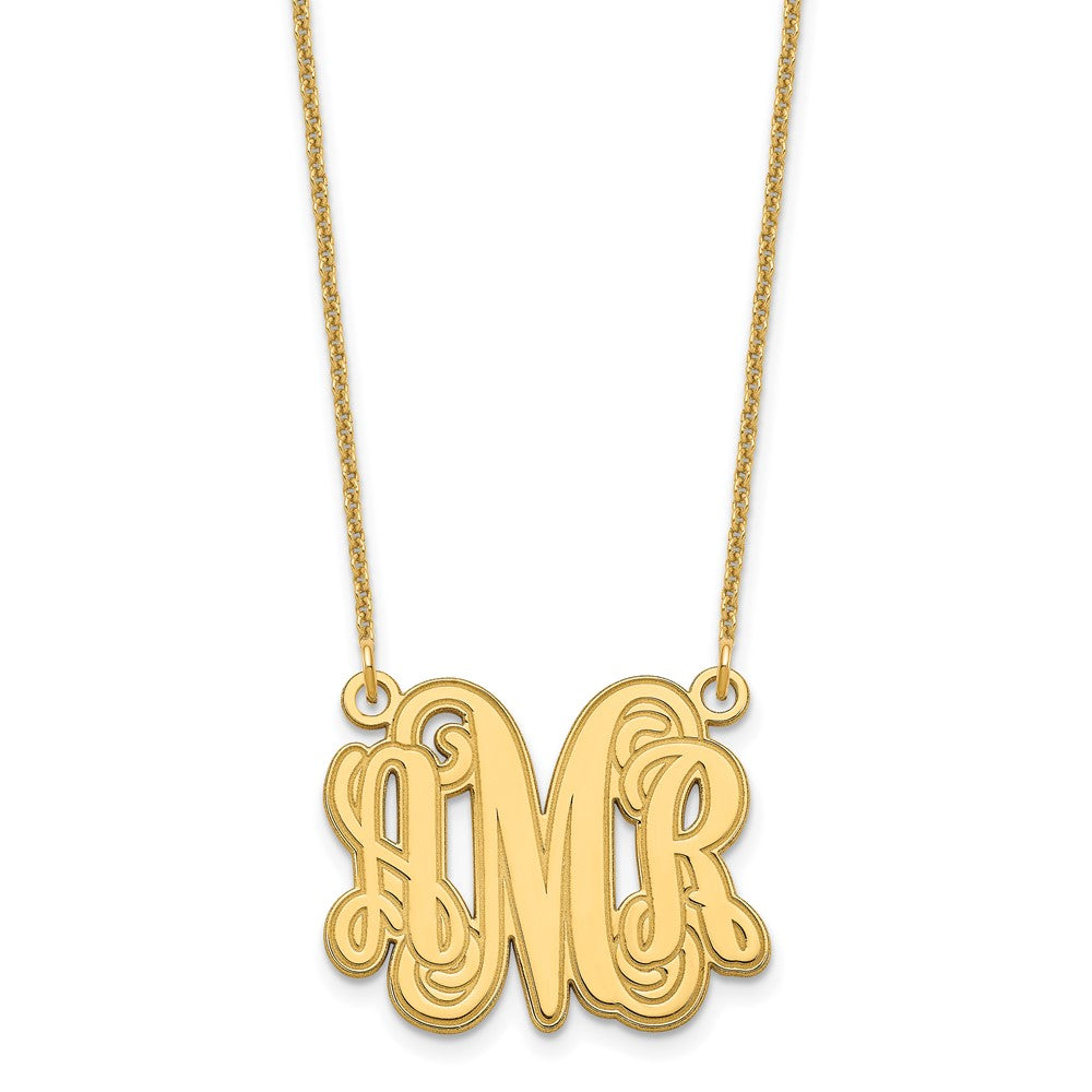 14K Gelbgold Geätzt Monogramm Halskette