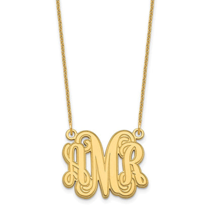 14K Gelbgold Geätzt Monogramm Halskette
