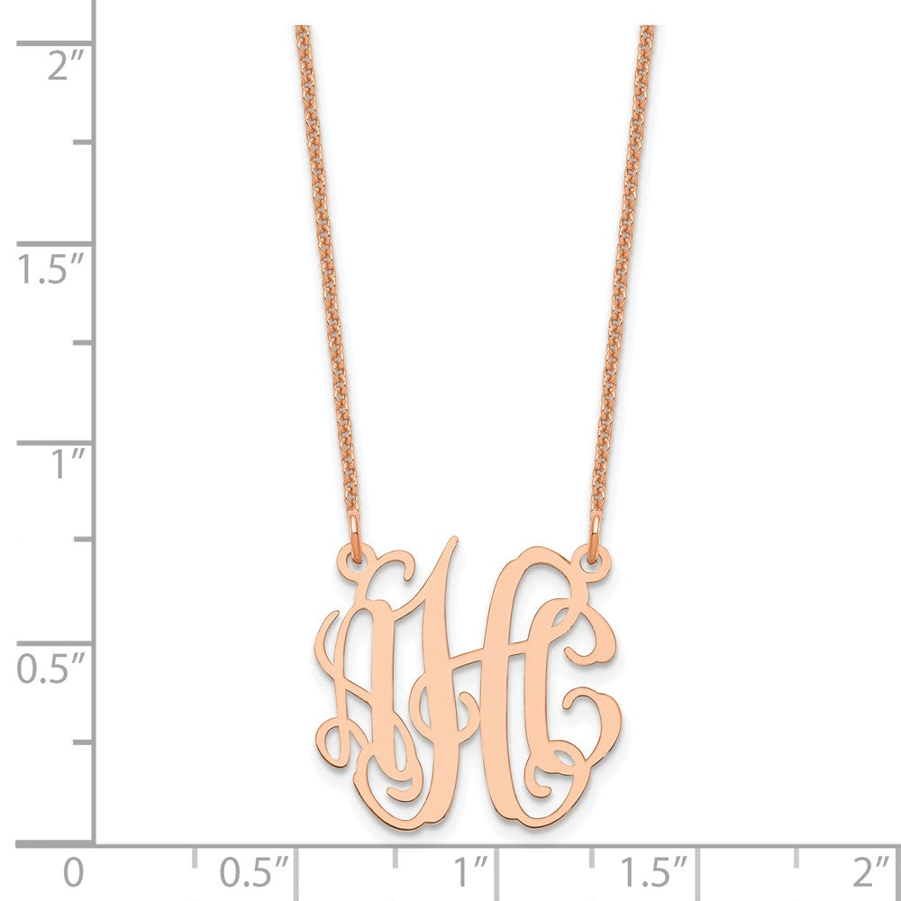 14K Roségold Klein Monogramm Halskette