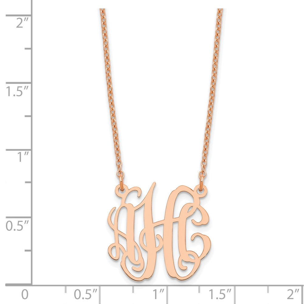 Roségoldbeschichtet Sterlingsilber /rose Klein Monogramm Halskette