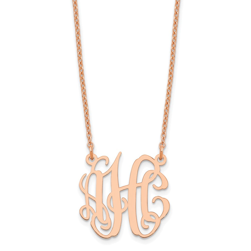 Roségoldbeschichtet Sterlingsilber /rose Klein Monogramm Halskette
