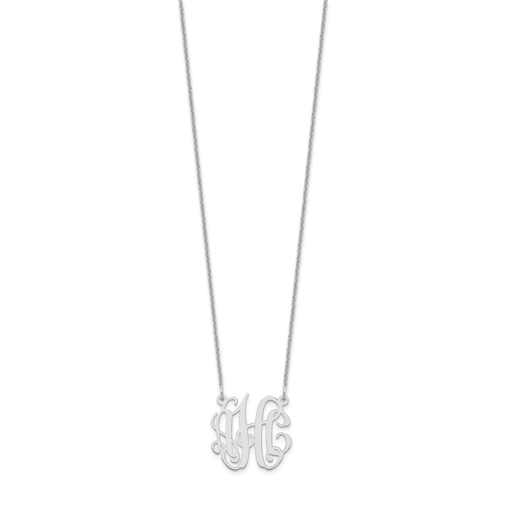 14K Weißgold Klein Monogramm Halskette
