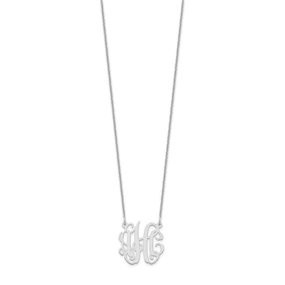 14K Weißgold Klein Monogramm Halskette