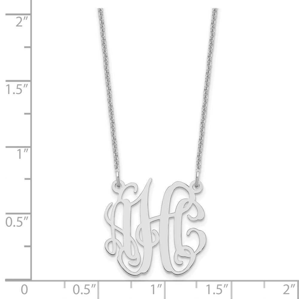14K Weißgold Klein Monogramm Halskette