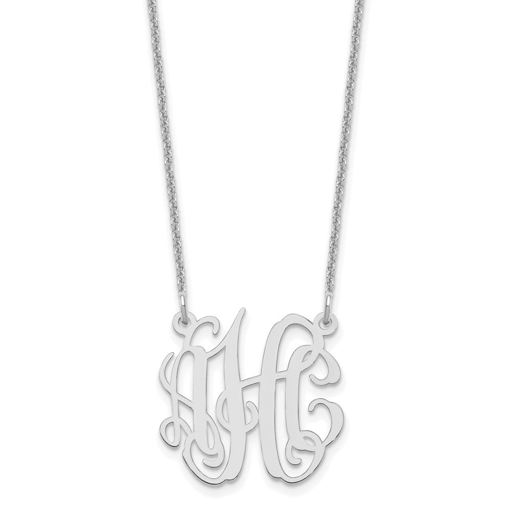 14K Weißgold Klein Monogramm Halskette