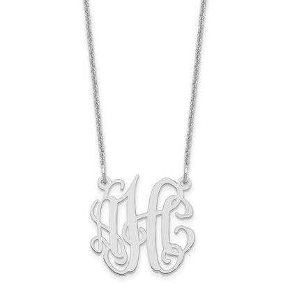 14K Weißgold Klein Monogramm Halskette