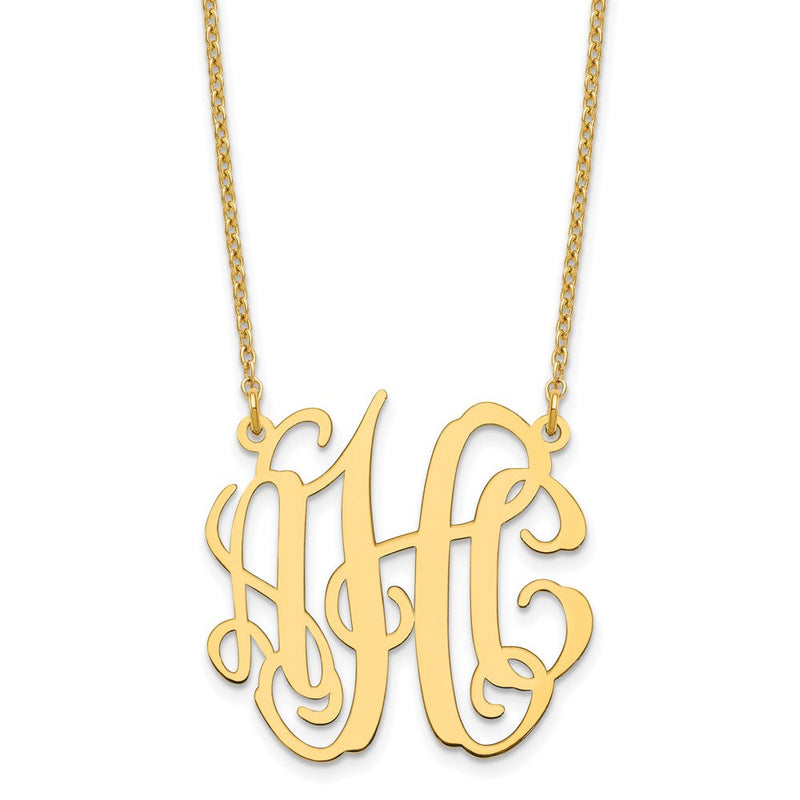 Vergoldet Sterlingsilber /gold Klein Monogramm Halskette