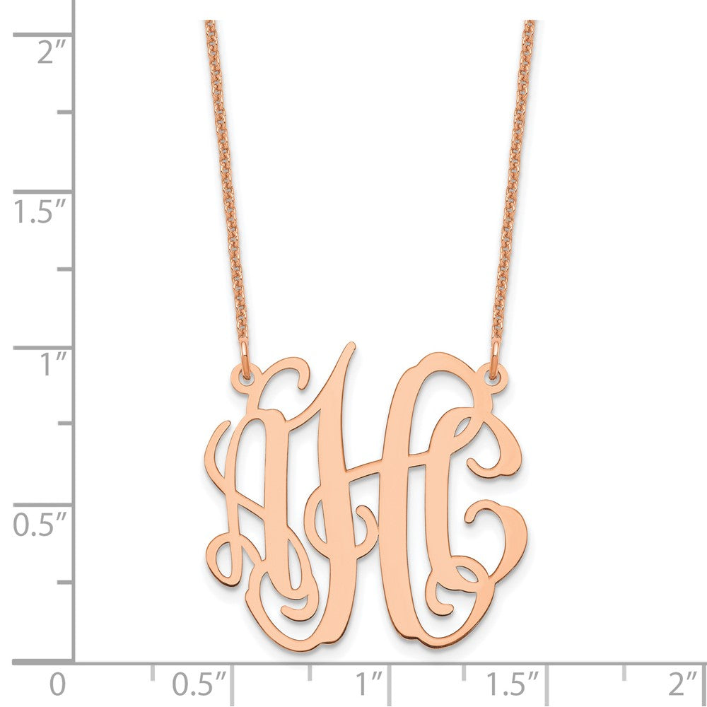 14K Roségold Klein Monogramm Halskette