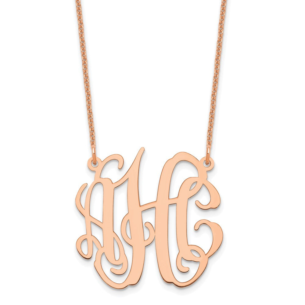 14K Roségold Klein Monogramm Halskette