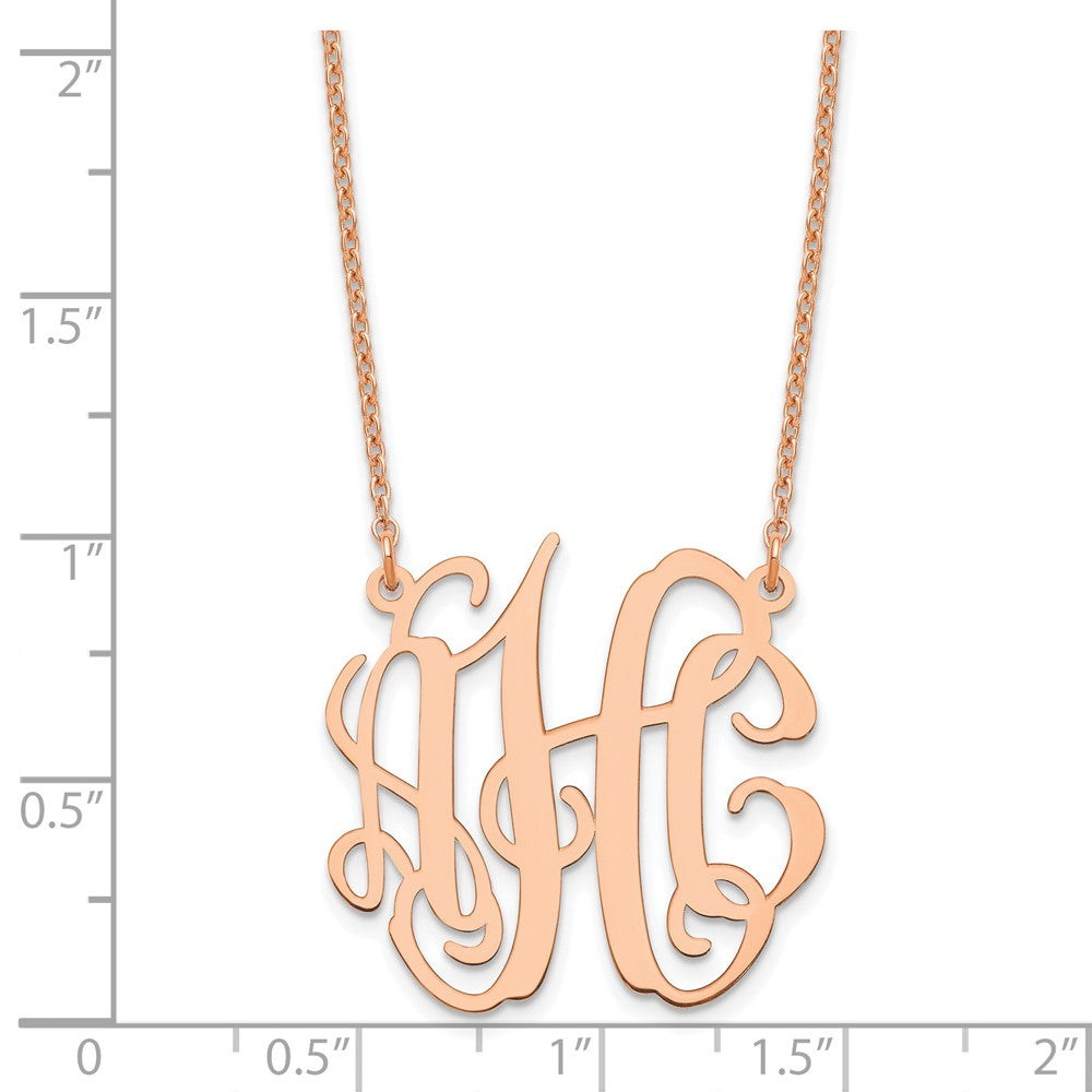 Roségoldbeschichtet Sterlingsilber /rose Klein Monogramm Halskette