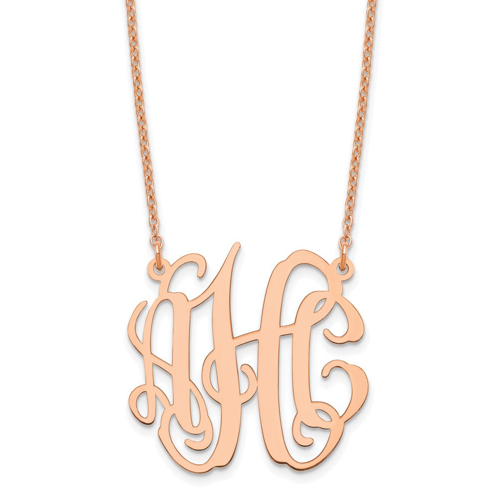 Roségoldbeschichtet Sterlingsilber /rose Klein Monogramm Halskette