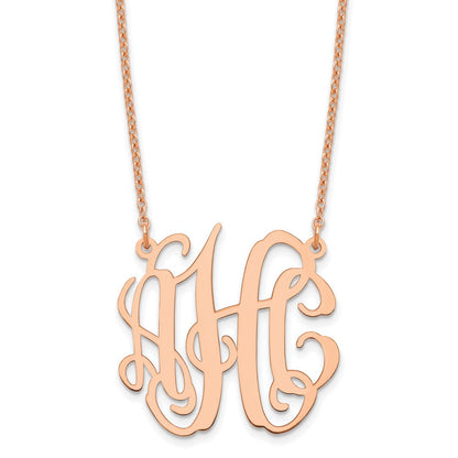 Roségoldbeschichtet Sterlingsilber /rose Klein Monogramm Halskette