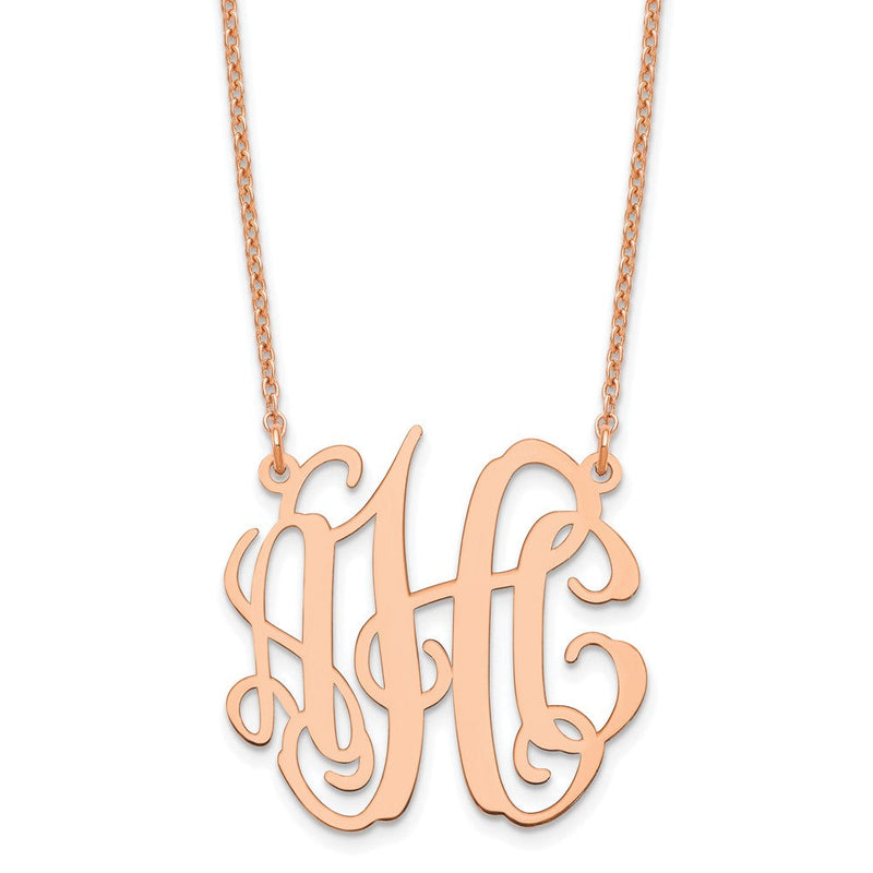Roségoldbeschichtet Sterlingsilber /rose Klein Monogramm Halskette