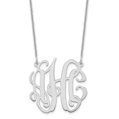 14K Weißgold Klein Monogramm Halskette