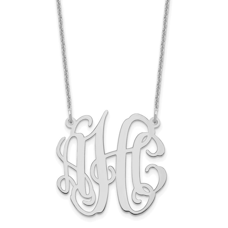 14K Weißgold Klein Monogramm Halskette