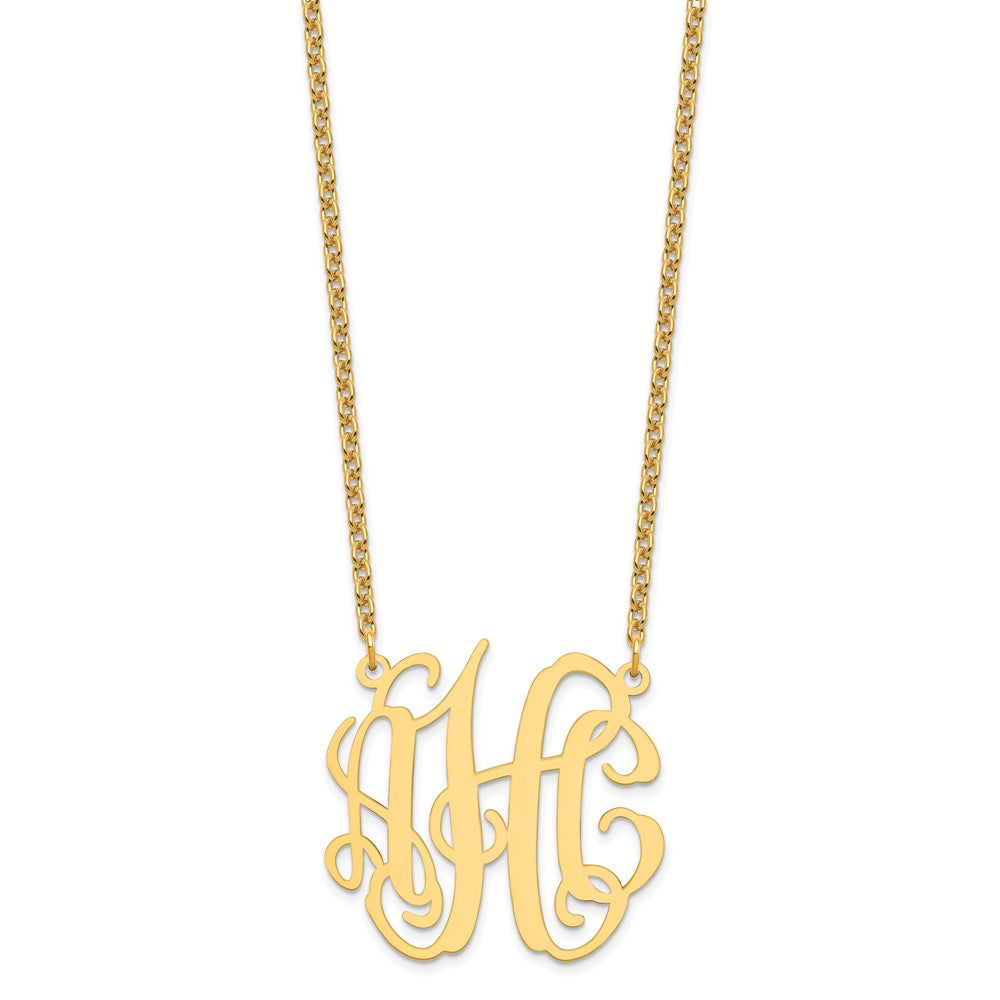 Vergoldet Sterlingsilber /gold Mittel Monogramm Halskette