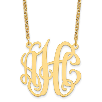 Vergoldet Sterlingsilber /gold Mittel Monogramm Halskette