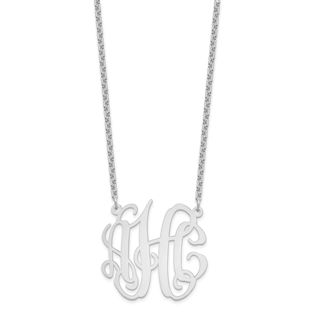 Sterlingsilber Silber/rhodiniert Mittel Monogramm Halskette