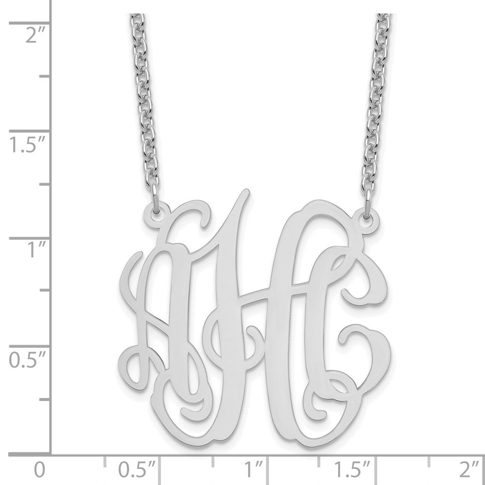 Sterlingsilber Silber/rhodiniert Mittel Monogramm Halskette